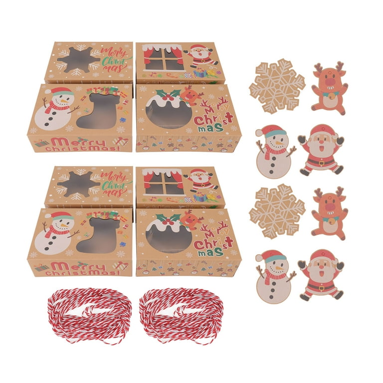 PAPER FAIR Christmas Square Red Gift Boxes with Lids Set of 5