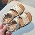 thumbnail image 5 of Nwiuh Toddler Girls Vintage Open Toe Sandals Cushioned Comfy Summer Dress Shoes(Beige, 11), 5 of 8