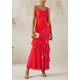 thumbnail image 3 of Vestido largo PRETTYGARDEN 2025 con estampado floral escalonado de verano para mujer, 3 of 9