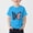 Blue, variant on Amidoa Girls Short Sleeve Graphic Cute 4th of July T-Shirts Casual Tops Kids Soft Summer Crewneck Tees Light Blue Size 160