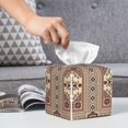 thumbnail image 4 of Kdxio Fashion Tatreez1 Print Tissue Box Cover,Square Decorative PU Leather Facial Paper Case Organizer Holder Dispenser for Bathroom,Night Stands,Desk,Car 5.2''X5.2''X5.2'', 4 of 6