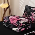 thumbnail image 6 of Homewish Gothic Skull Zipper Queen Comforter Set with Fitted Sheet and 2 Pillowcases,Happy Halloween Zipper Bedding Set,Pink Flowers Spider Web Bed Set,Black Reversible,4pcs, 6 of 8