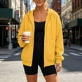 thumbnail image 6 of Stamzod Fall Fashion Clothing Zip Up Hoodie Women Drop Shoulder Long Sleeve Hooded Sweatshirt Casual Loose Hoodies Jackets Yellow-4 M, 6 of 9