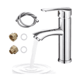 thumbnail image 2 of Llave Mezcladora Baja Monomando Para Lavabo Fregadero Grifo Malubero Plateado, 2 of 4
