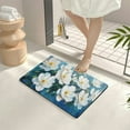 thumbnail image 4 of ZFLMY White Flowers Diatom Mud Bath Mat Rug | Quick Drying & Absorbent Home Decor for Bathroom, Kitchen, Living Room | Rubber Backing for Skid-Resistant Safety | Easy to Store, Perfect Gift 24x16in, 4 of 5
