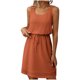 thumbnail image 1 of Sexy Vestido Casual para las Mujeres, Moda Casual Cuello Redondo sin Mangas de Cordón de Color Sólido para el Verano Y la Fiesta, 1 of 6
