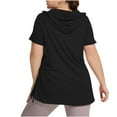 thumbnail image 6 of zbxnLI Plus Size Women's Yoga Tops with Hooded Quick Dry Workout Short Sleeve T-Shirts Athletic Tees, 6 of 7