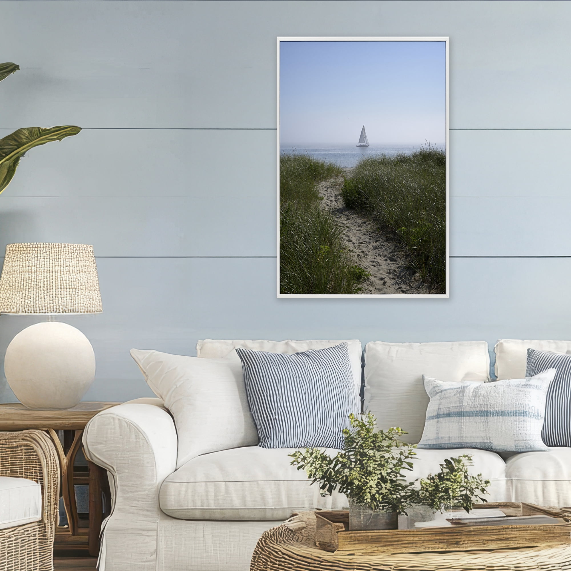 Stupell Industries Path to Morning Sail White Framed Giclee Art, design by JLM Photographs