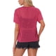 thumbnail image 3 of INSPIRE CHIC Blusa de fiesta para mujer con mangas cortas transparentes y estrellas metálicas brillantes XS Rosa intenso, 3 of 4