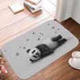 thumbnail image 2 of 1pc Panda Lying Down with Hearts Absorbent Non-Slip Bathroom Thickened Flannel Rug Decor,Soft,Quick Drying,Suitable For Indoor/outdoor Use,Bathrooms,Bedrooms,Kitchens,Terrace,Laundry Rooms,16"x24", 2 of 9