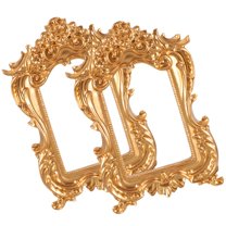 UPOUART 2Pcs Small Vintage Picture Frames Golden Display for Women Craft Enthusiasts