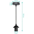 thumbnail image 4 of Portalámparas colgante E27, luminaria industrial vintage, con cable y lámpara colgante E27 para luces colgantes, accesorios de lámpara de bricolaje, base de lámpara colgante (negro), 4 of 5