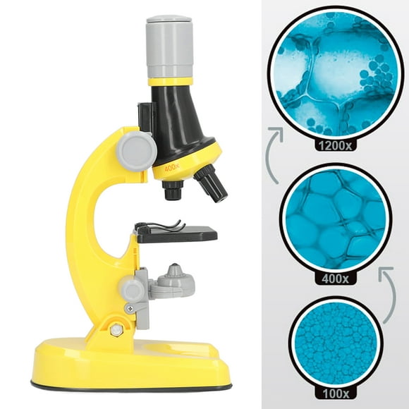 Kids Kids Microscope Kit LED 1200X Microscope With Specimen Slides Science Educational Toy Birthday Gift