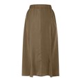 thumbnail image 4 of Efsteb Skirts for Women High Waist Pleated Long Skirt Spring Fall Solid Color Comfy Casual Fashion Skirts (Khaki,XL), 4 of 5