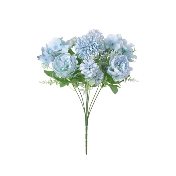 Artificial Flowers Rose Decor Bouquet 11.81 Inches for Wedding Home Decoration, Plastic Fake Flowers for Living Room
