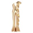 thumbnail image 4 of SiiRoh Girls 70s Disco Jumpsuit Shiny Metallic Ruffled Dance Outfits Sequins Bell Bottom Pants Dancewear Gold 16, 4 of 6