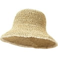thumbnail image 5 of CoCopeaunts Straw Bucket Hat Women Summer Beach Large Brim Hollow Sunshade Caps Foldable Roll up Floppy Fisherman Hat for Men, 5 of 8