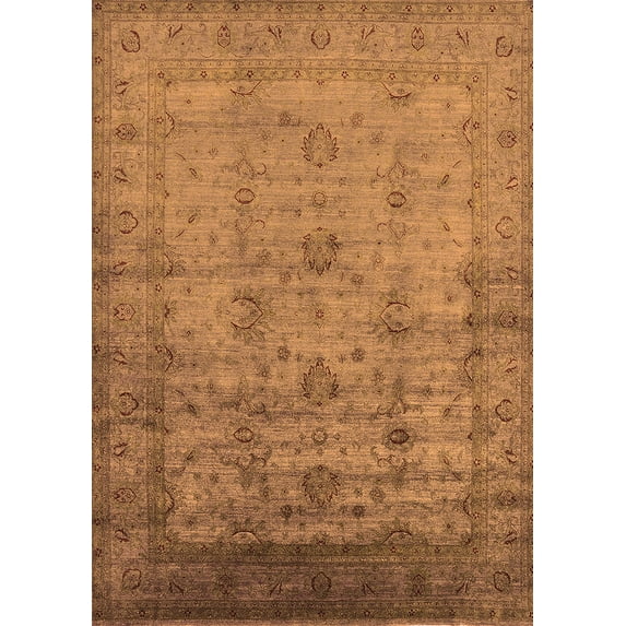 Ahgly Company Indoor Rectangle Oriental Orange Industrial Area Rugs, 6' x 9'