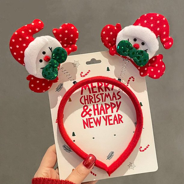 Diadema de dibujos animados de Papá Noel para niños, muñeco de nieve, alce, cuerno, banda para la cabeza, Feliz navidad, regalos, Feliz Año Nuevo, 2024