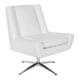 thumbnail image 1 of Chaise d'Appoint OSP Home Furnishings en Similicuir Blanc et Base en Aluminium, 1 of 5