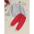 thumbnail image 4 of Cenuakty Baby Boys Pants Set, Long Sleeve Crew Neck Letters Santa Claus Print Sweatshirt with Elastic Waist Sweatpants Christmas Clothes, 4 of 9