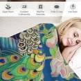 thumbnail image 3 of Orinice Peacock Flowers Warm Lightweight Blanket Soft Fleece Throw Blanket for Living Rooms Sofa Decor All Seasons Bedding Long-Lasting Blanket 50x60in, 3 of 6