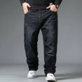 10XL Mens Black Jeans Oversize High Waist Loose Trousers Large Size