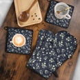 thumbnail image 5 of Pioneer Flower Floral Print Pattern 2-Pack Oven Mitts Set, Heat Resistant Kitchen Gloves, 7.7" X 12", 5 of 6