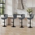 thumbnail image 2 of Daluvenix Modern Bar Stools Set of 2, Adjustable Swivel Counter Height Bar Chairs with Back, Faux Leather Upholstered for Kitchen Island, Dark Grey, 2 of 7