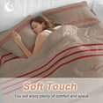 thumbnail image 4 of Retro Brown Duvet Cover Set Queen Size, Beckground Red Stripes 4 Piece Soft Microfiber Bedding Set with 1 Duvet Cover, 1 Flat Sheet, 2 Pillowcases, 4 of 9