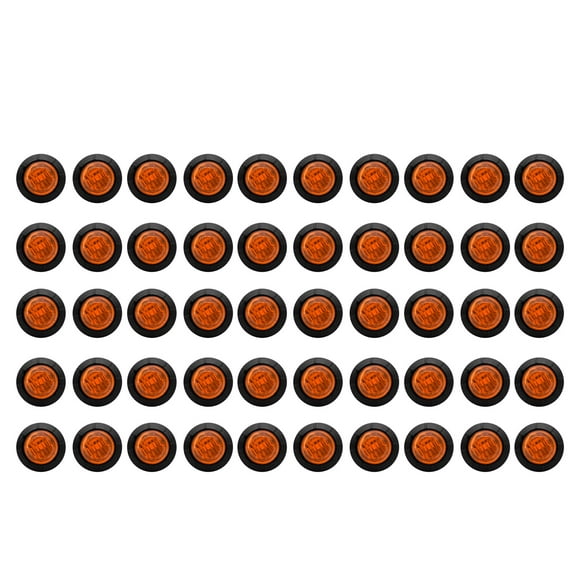 50 Pcs Orange 3/4 Pouce Rond Liquidation Indicateur avant Arrière Étanche Lampe de Signalisation pour Voiture Camion RV Bus Van 12V/24V