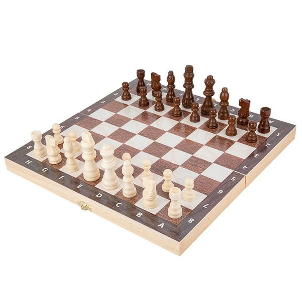 Juego de ajedrez de madera plegable Juego de tablero de ajedrez magnético con interior yeacher tablero de ajedrez
