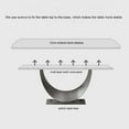 thumbnail image 4 of POVISON 87"Modern Minimalist White Dining Table for 8, with Rectangular Sintered Stone Tabletop, Crescent Moon Shape, Carbon Steel Base, 4 of 9
