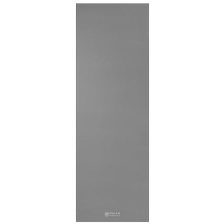 Gaiam Essentials Premium Yoga Mat with Yoga Mat Carrier Sling, 72L x 24W x 1/4 Inch Thick, Grey