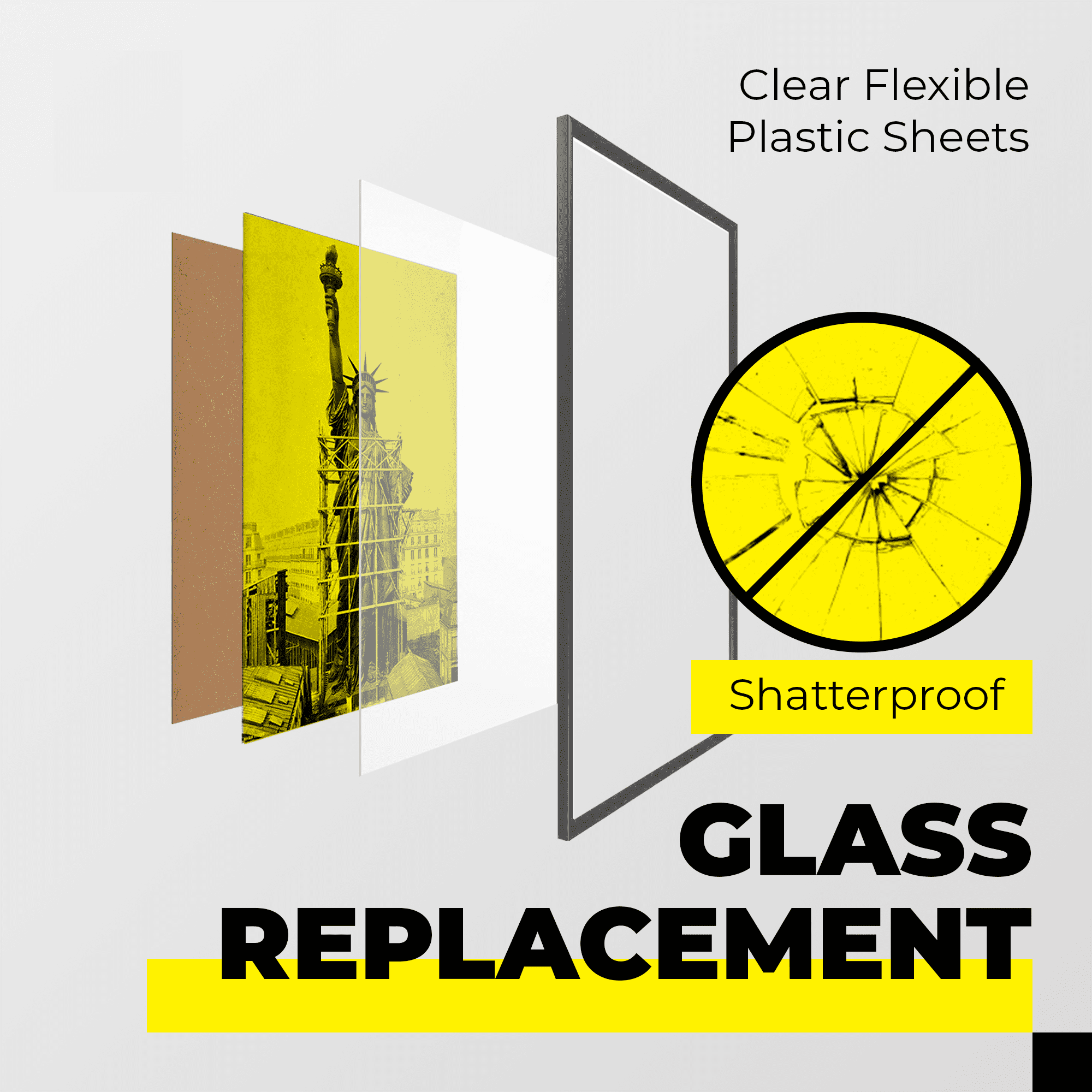 Crystal Clear PETG Plastic Sheets 52x24x.030 in Poster Protection Frame  Glass Replacement Protective Guard Transparent Sneeze Guard 