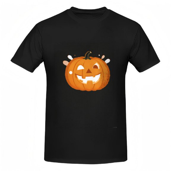 Halloween Jack-O-Lantern Graphic Tee Comfortable Cotton T-Shirt