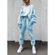 thumbnail image 5 of Traje casual holgado de manga larga con pantalones de color liso nuevo para mujer de otoño, 5 of 5