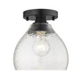 thumbnail image 2 of Ariella 1-Light Semi-Flush in Matte Black with Hammered Clear Glass, 2 of 5