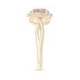 thumbnail image 3 of ANGARA Natural Round 1.65 ct Morganite Halo Ring with Criss Cross Shank in 14K Yellow Gold for Women | Birthday, Anniversary, Jewelry Gift for Women | Natural Morganite Ring, 3 of 12