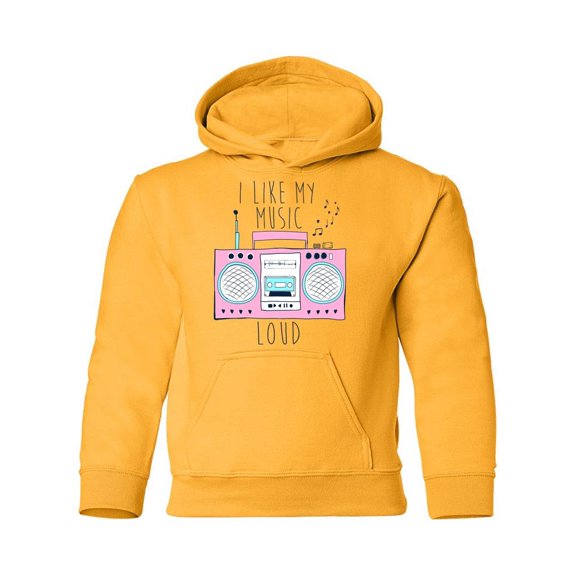 I Like My Music Loud Hoodie Juniors -Image by Shutterstock, Medium