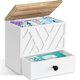 thumbnail image 1 of Soporte para tampones Jorkol para decoración de baño con tapa y cajón, color blanco, 1 of 7