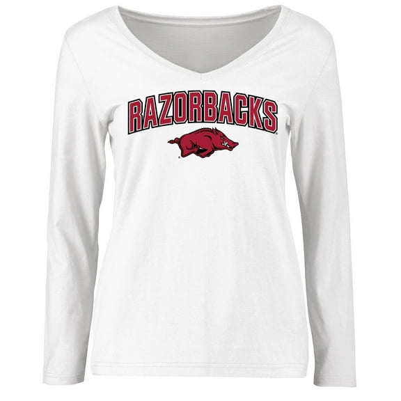 Women's White Arkansas Razorbacks Proud Mascot Long Sleeve T-Shirt