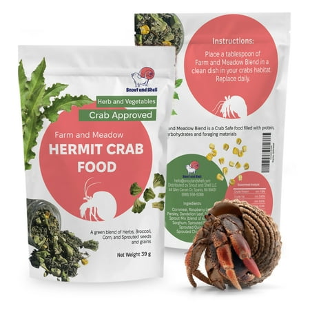 Farm & Meadow Hermit Crab Food – Corn, Broccoli & Leafy Greens with Sprouted Grains – 39g – Snout and Shell