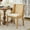 Beige, variant on CQSXDA Wooden Style Rattan Dining Chairs, Solid Wood Frame with Linen Upholstered Seat for Kitchen Dining Room,Single Pack