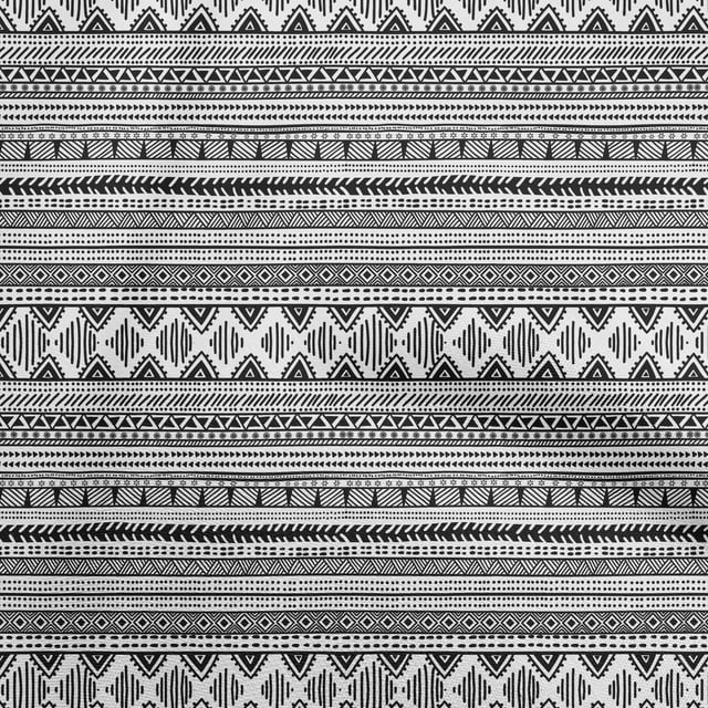 oneOone Polyester Spandex Black Fabric Tribal Sewing Craft Projects Fabric Prints By Yard 56 Inch Wide