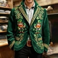 thumbnail image 5 of IWRICH Saint Patrick’s Day Corduroy Jacket for Men Shamrock Blazer Printed Sport Coat Party Suit Jacket 01-Green 4XL, 5 of 5
