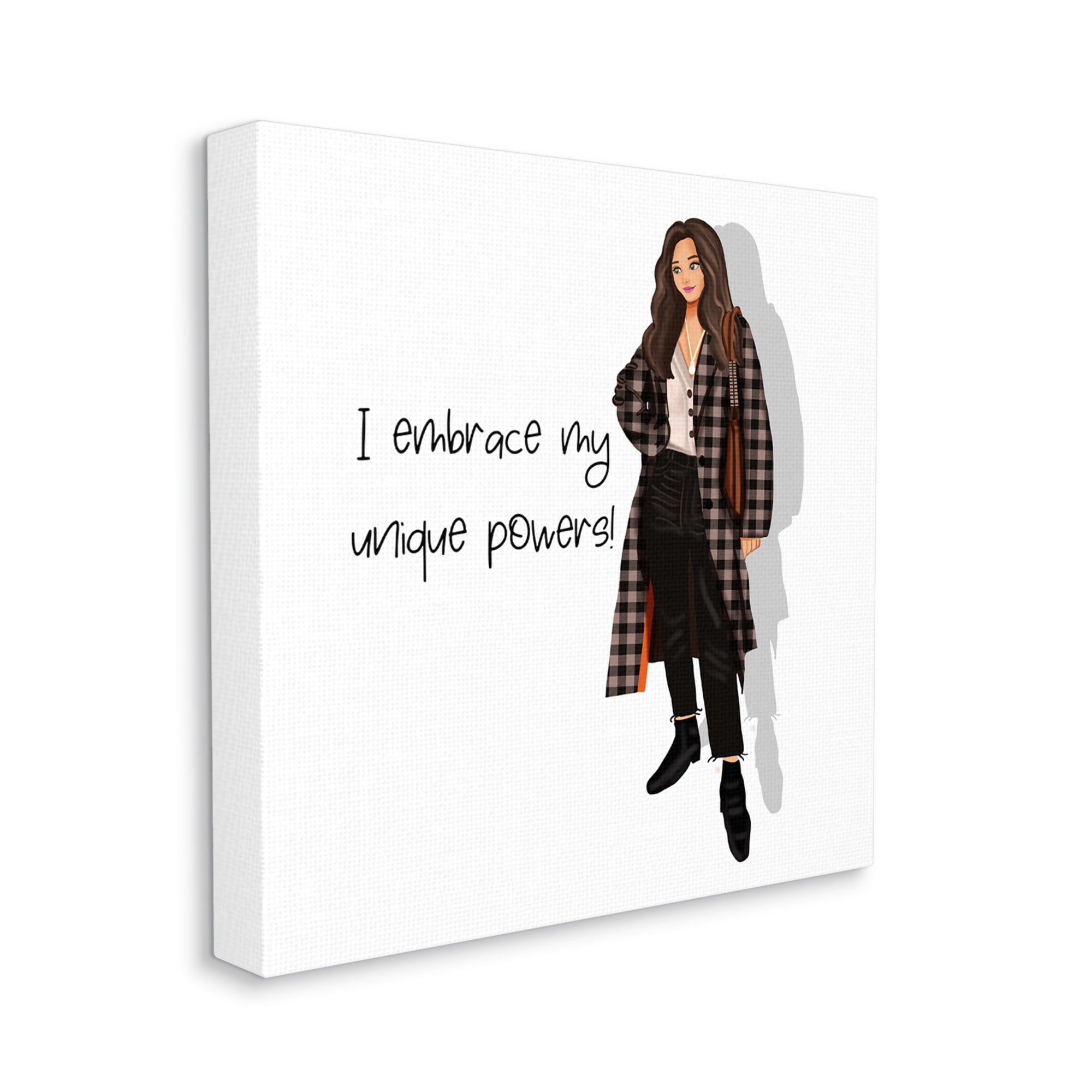 Stupell Industries Unique Powers Female Phrase Inspirational Painting Gallery Wrapped Canvas Art Print Wall Art, 30 x 30