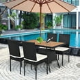 thumbnail image 2 of Costway 5 PCS Patio Rattan Furniture Set Wood Top Table Cushioned Chairs Garden Yard Deck, 2 of 10