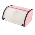 thumbnail image 3 of jifeng Iron Bread Box Bread Pastry Box Case with Roll Top Lid Kitchen Storage Container White Pink S, 3 of 9