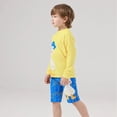 thumbnail image 5 of KKBOTIVE Boys Sun Long Sleeve Rash Guard And Swim Trunks Two Piece Set for Youth Swimming Outfit ( Yellow Size: 12-13 Years ), 5 of 8